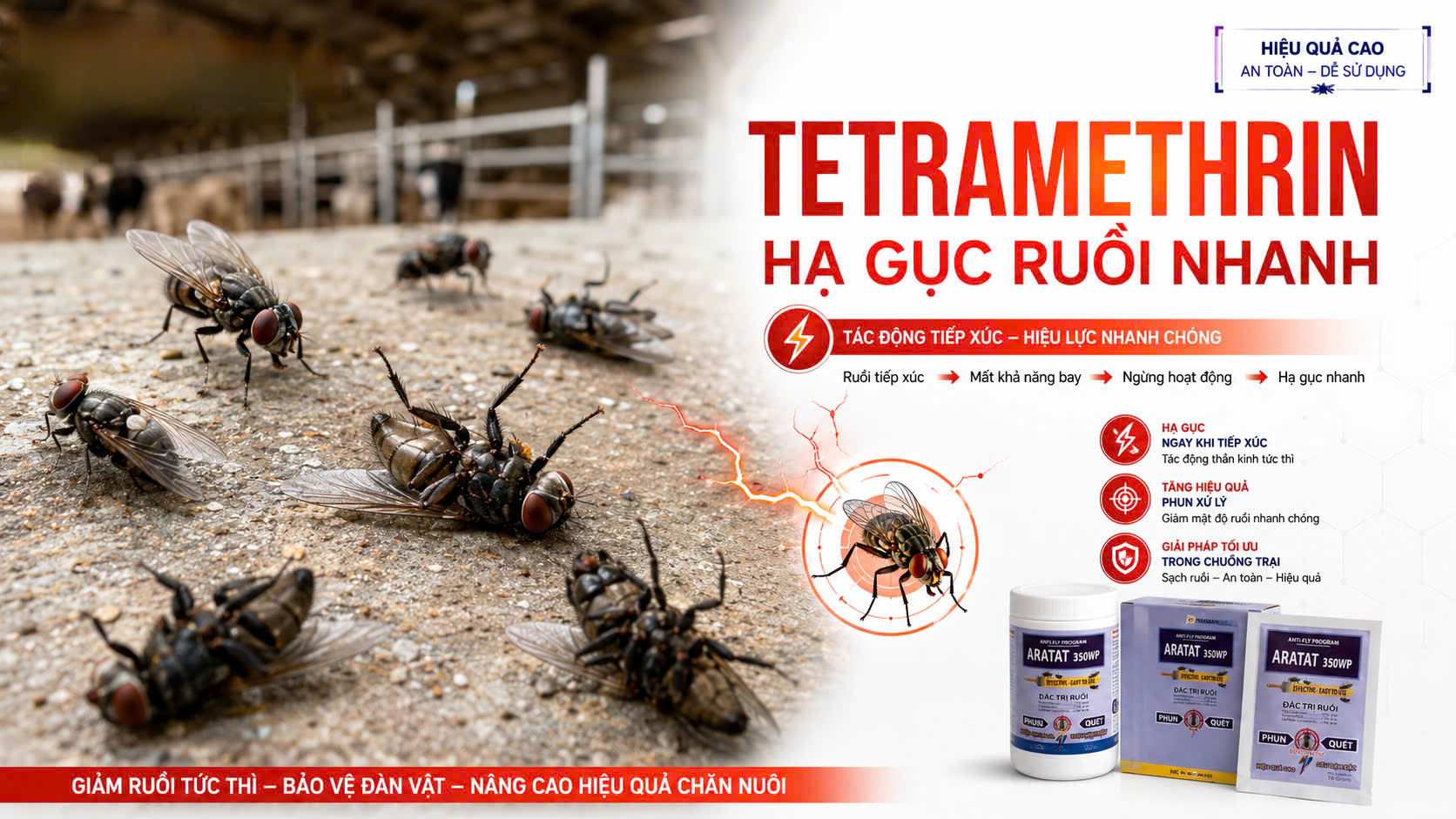Tetramethrin Giúp Hạ Gục Ruồi Nhanh
