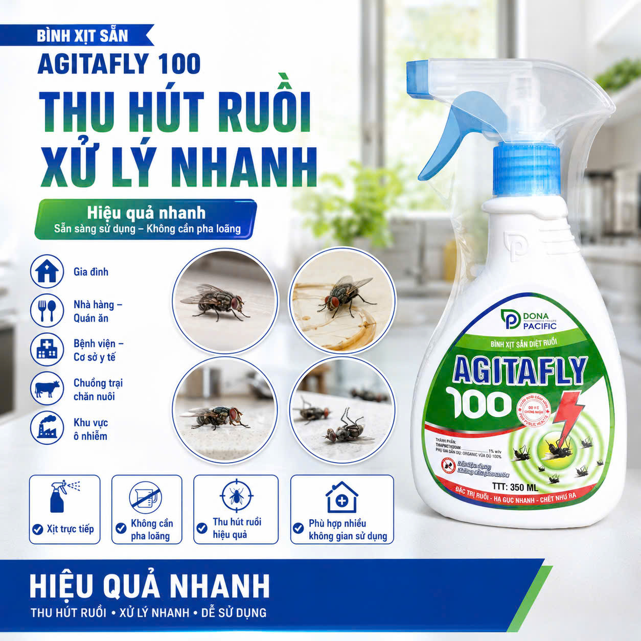 Bình xịt sẵn diệt ruồi AGITAFLY 100 không cần pha loãng Bình xịt sẵn diệt ruồi AGITAFLY 100 không cần pha loãng